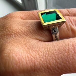 Elegant Large Green Stone Tourmaline Ring